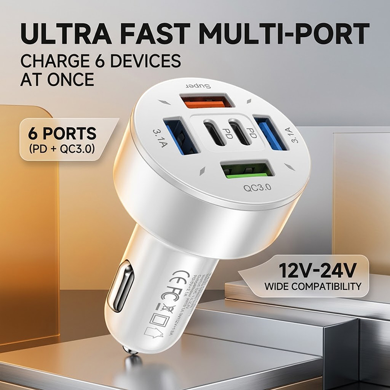 Fast Ev Charger - Superszybka ładowarka samochodowa 6 portów PD